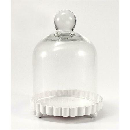 SMARTGIFTS Miniature Glass Bell Jar with White Fluted Base SM142655